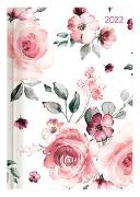 Buchkalender Style Roses 2022 - Büro-Kalender A5 - Cheftimer - 1 Tag 1 Seite - 352 Seiten - Rose - Alpha Edition